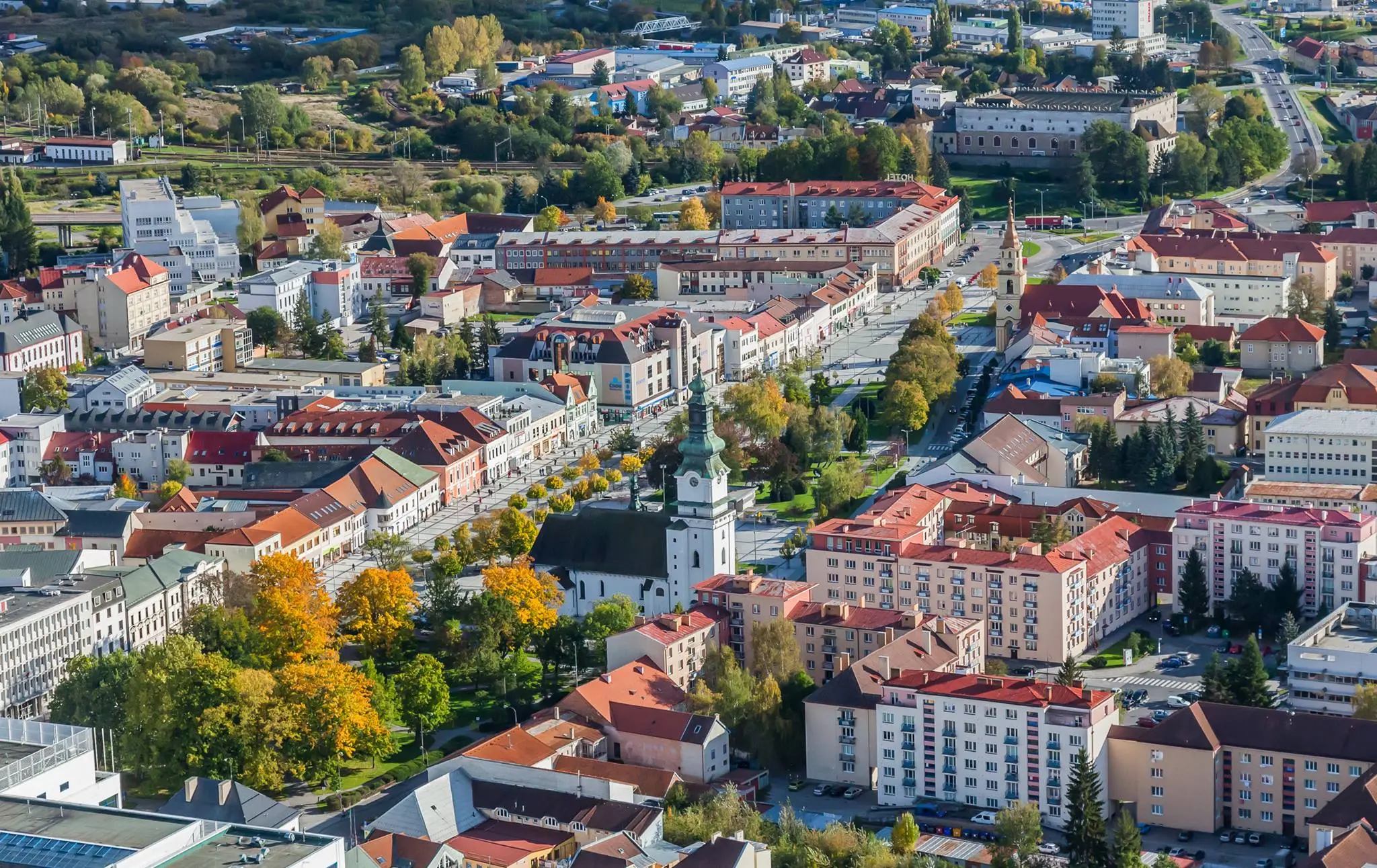 Pohľad na mesto Centrum mesta a jeho centrum